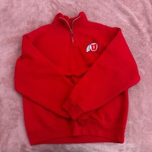 Red Quarter-Zip Sweater